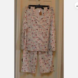 ADONNA Womens Fleece  2-pc. Pajama Set Pants Top Cardinals XXL